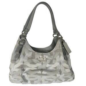Coach Signature C Patchwork Shoulder Bag – Silver Blue Metallic Vintage  Y2K